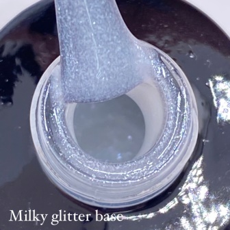 База INTRIGA Si Color шиммер milky glitter 10г молочная с белым  шиммером