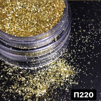 Блестка П 220 желтое золото размер 0.2-0.3мм