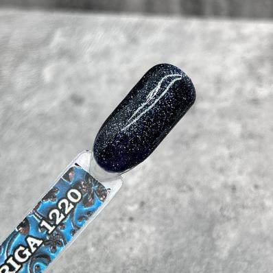 Гель-лак INTRIGA №1220 черно-синий графит с искристой блесткой 10г
