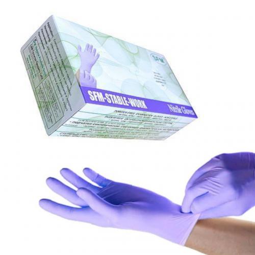 Перчатки нитриловые SFM фиолетово-голубые XS 100шт/50пар