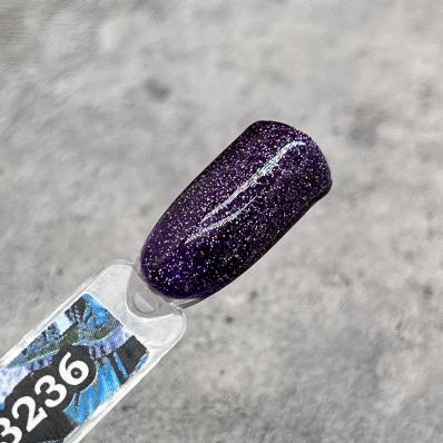 Гель-лак INTRIGA №3236 фиолетовый с блесткой голограмма 10г
